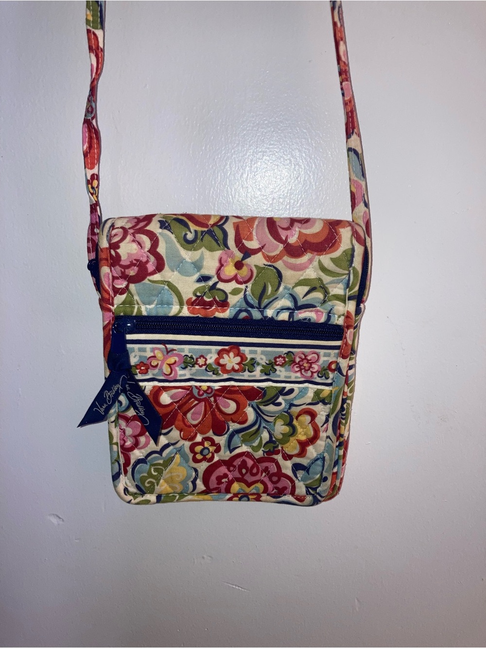 Vera Bradley Quilted Floral Crossbody in Cream, Pink, Blue, Green